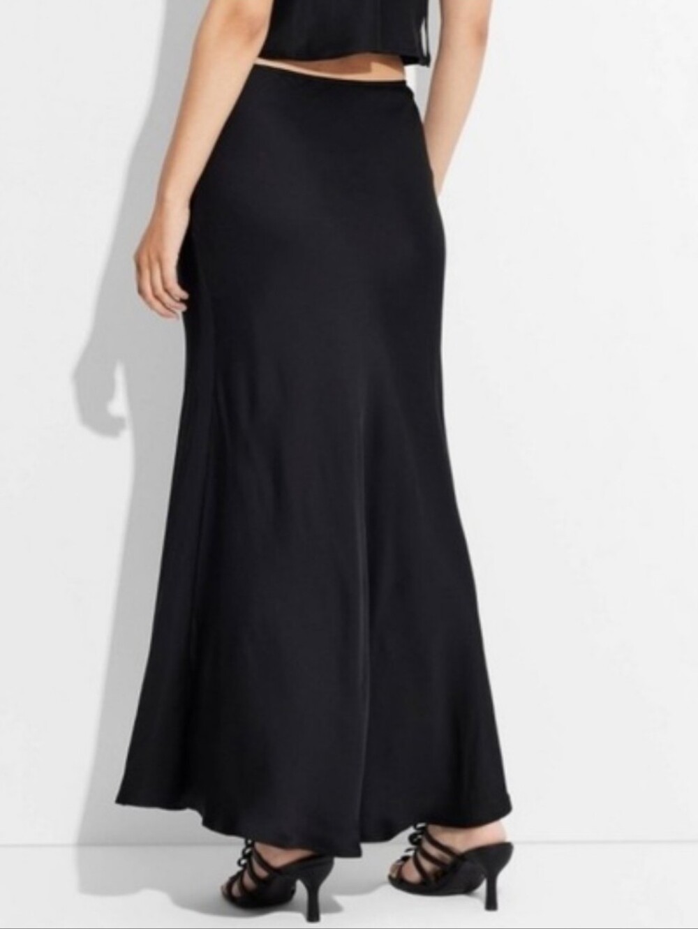 Women's Satin Trumpet Maxi Skirt - Wild Fable Black XXL - Picture 2 of 11